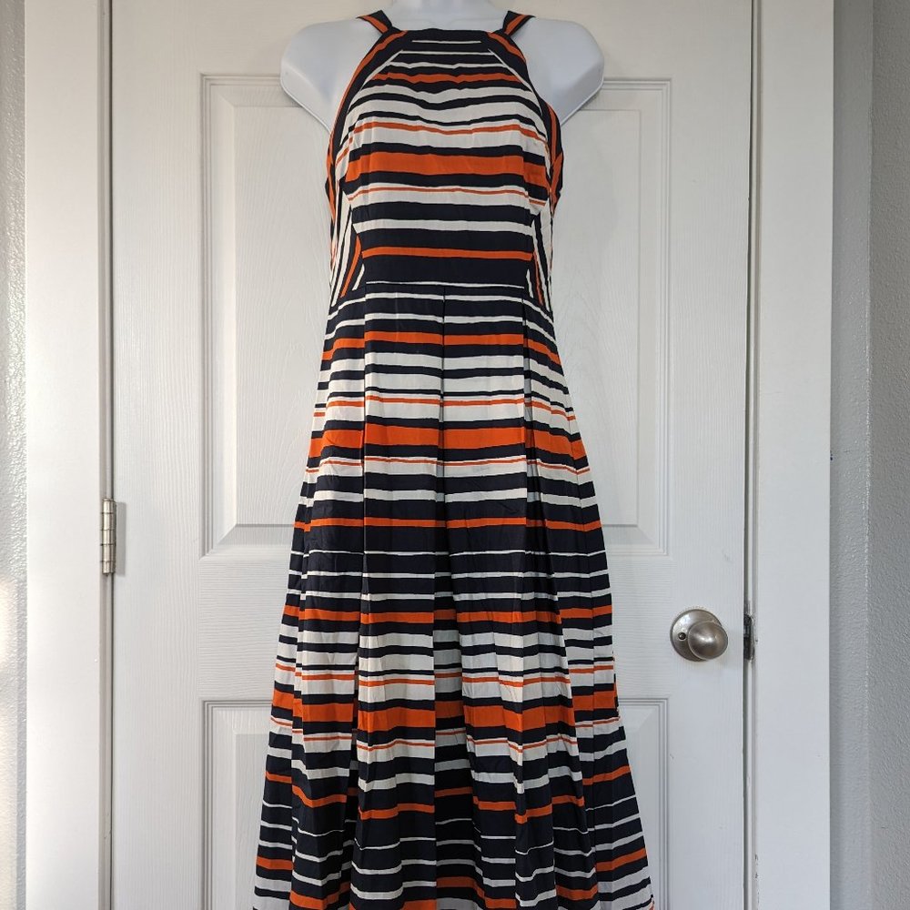 Eva Franco Multicolor Stripe Halter Dress Size 4